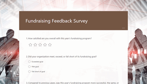 Fundraising feedback survey
