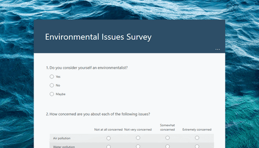 Environmental issues survey