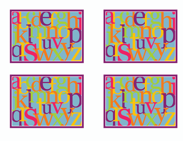 字母教學卡片 (背面；使用 Avery 3263、8387)